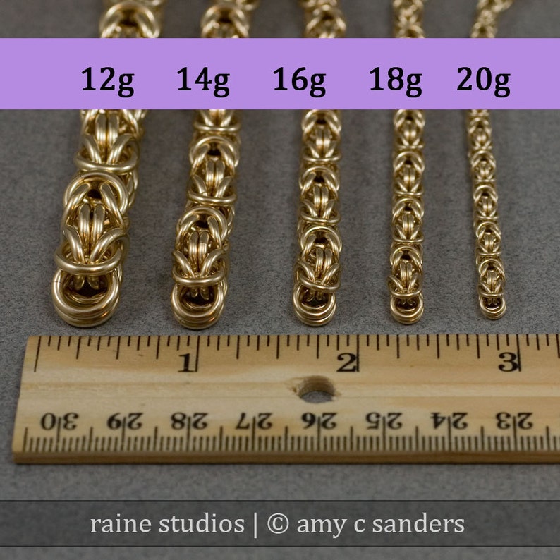 Herren GoldKette Armband 14g Byzantinische Kettemaille 14k gold filled Armband Bild 4