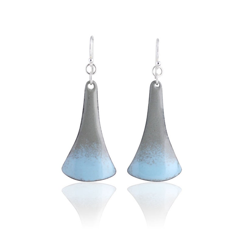 Splash Blue Enamel Earrings image 1