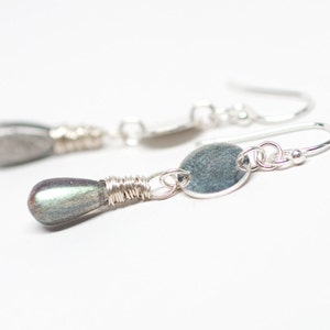 Teardrop Labradorite Sterling Silver Earrings image 1