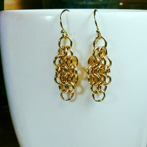 Dainty 14k Gold Filled Mesh Earrings - size 4
