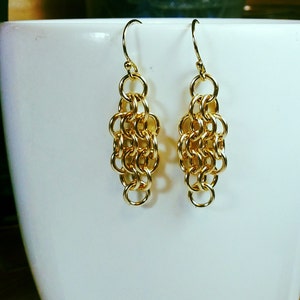 Dainty 14k Gold Filled Mesh Earrings size 4 image 1