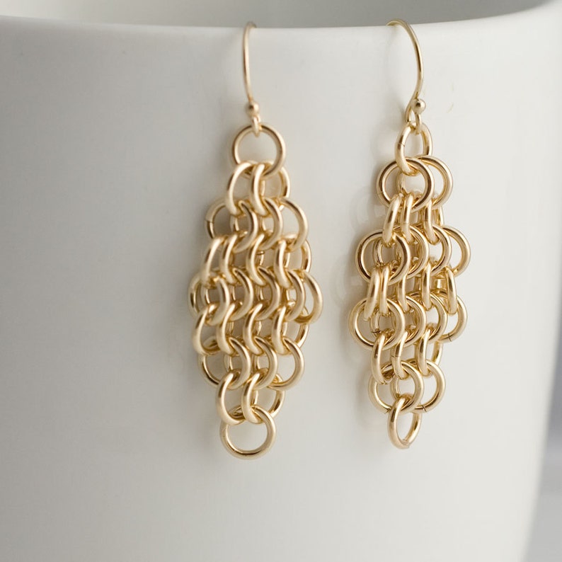 14k Gold Filled Mesh Earrings size 5 image 2