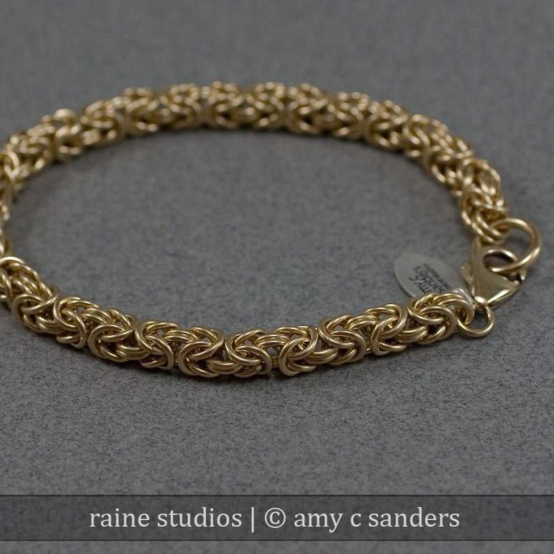 18g Byzantine Handmade 14k gold filled Chain maille Bracelet Out of Town 723-87 2019 Gold Chain Bracelet