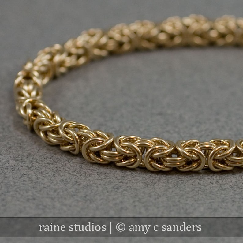 18g Byzantine Handmade 14k gold filled Chain maille Bracelet Out of Town 723-87 2019 Gold Chain Bracelet