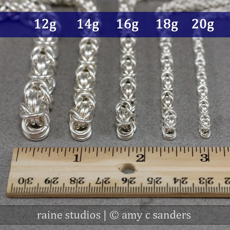 Petite Byzantine Chain Bracelet 18g Sterling Silver Handmade Chainmaille Out of Town 723-87 2019