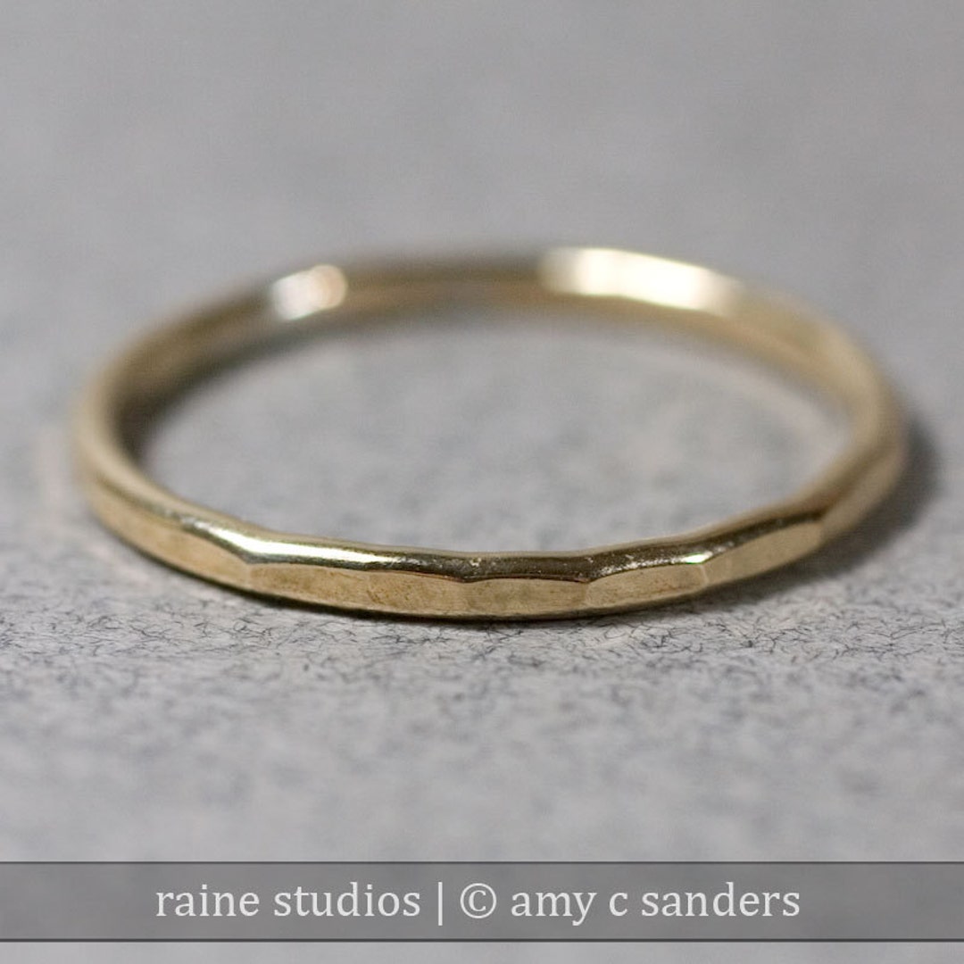 handmade ruby stone stacking ring delicate... Handmade Hammered 14k Gold Filled Stacking Ring - Etsy