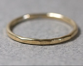 Hammered 14k Gold Filled Ring Handmade Stacking 14 gauge 14g 925 forged stacker stacking band