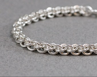 Spiral Chain Link Bracelet - 16g Jens Pind sterling silver chain maille bracelet