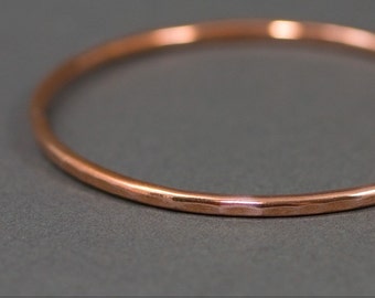 Thick Copper Bangle Heavy Hammered Organic Bracelet