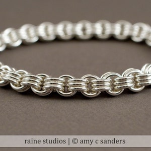 3 in 3 Sterling Silver Chainmaille Handmade Bracelet image 1