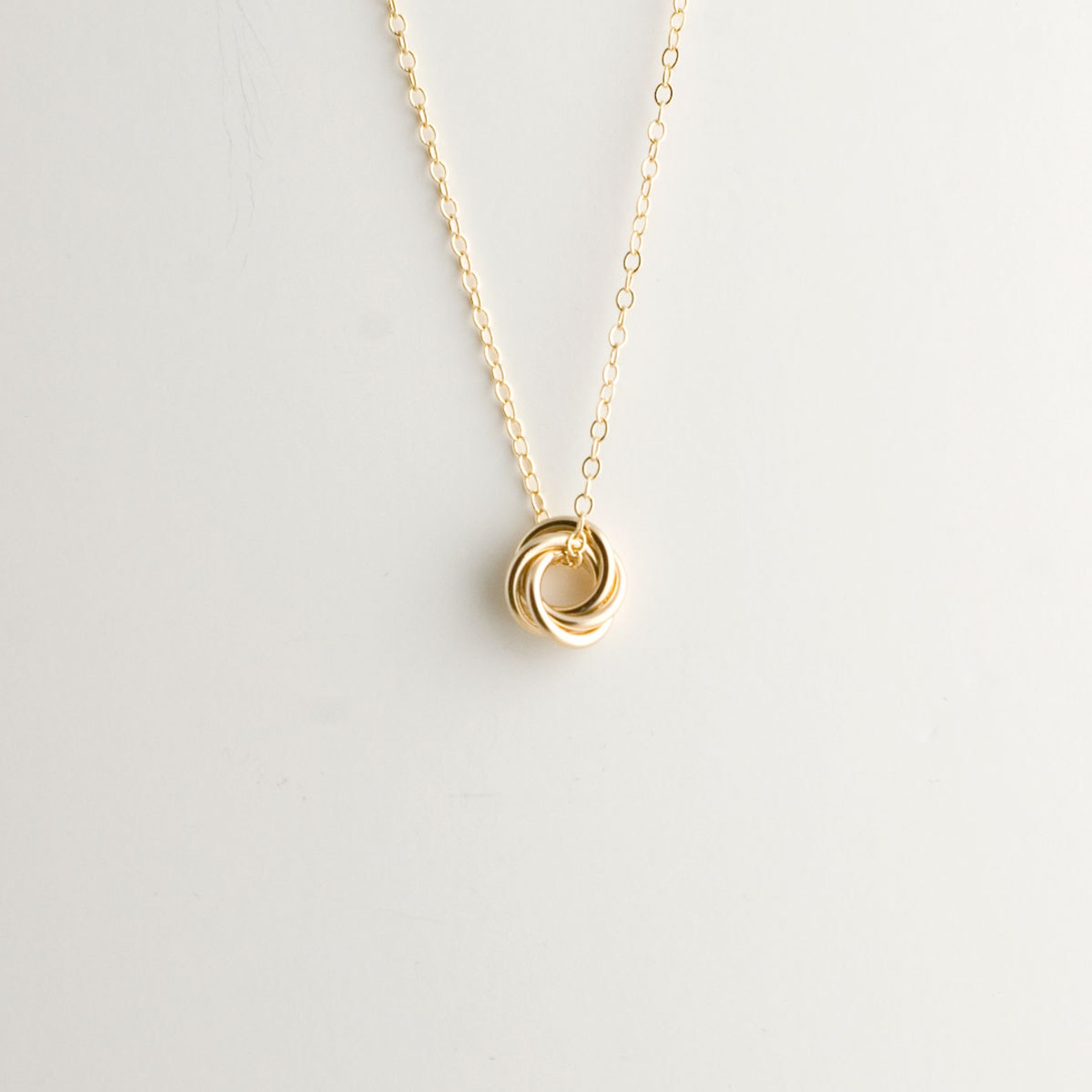 Mini Love Knot Pendant Necklace in 14k Yellow Gold Filled Etsy