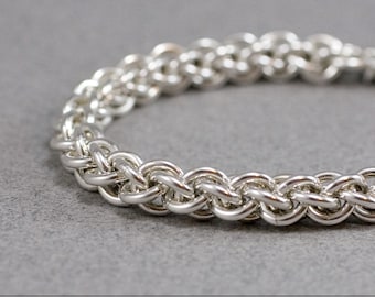 Sterling Chain Bracelet Jens Pind 14g sterling silver chainmaille spiral chain maille mail rope