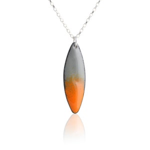 Orange Marquis Enamel Necklace