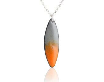 Orange Marquis Enamel Necklace