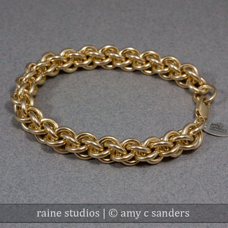 Spiral Gold Filled Chain Bracelet 12g Jens Pind Chainmaille Etsy