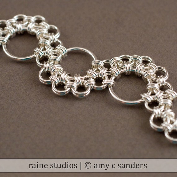 Stainless Steel Stepping Stones Chainmaille Bracelet Handcrafted in the USA 