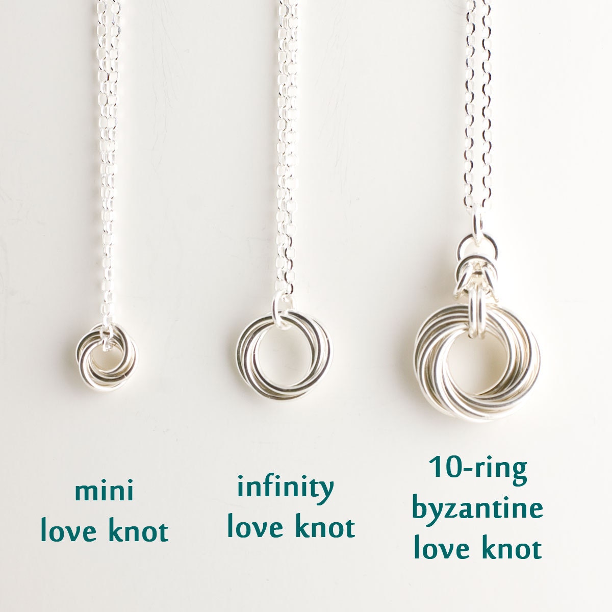 Mini Love Knot Pendant Necklace – Sterling Silver & Rose Gold
