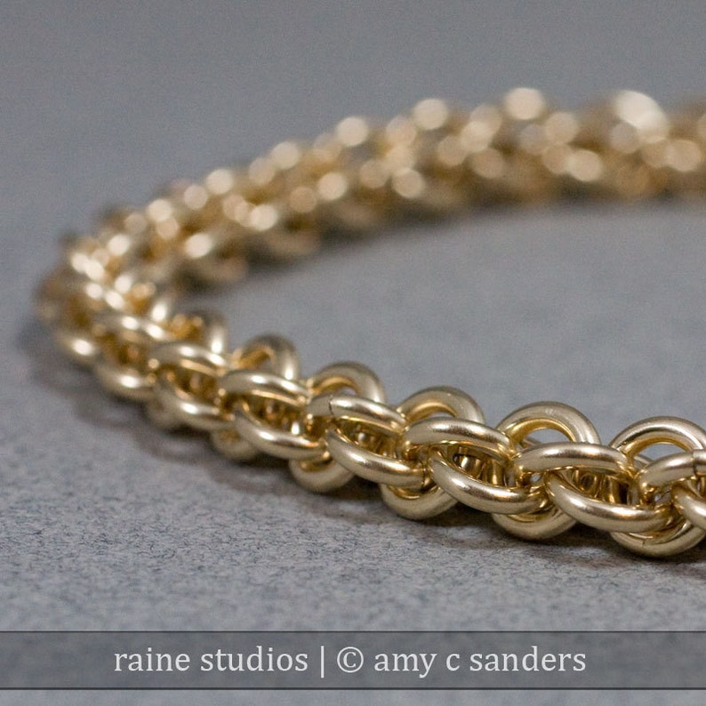 Spiral Gold Chain Bracelet 18g Jens Pind Chain Maille 14k Etsy
