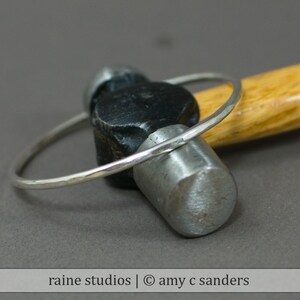 Thick Hammered Sterling Silver Stacking Bangle image 2