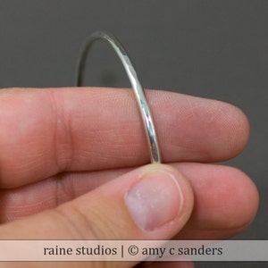 Thick Hammered Sterling Silver Stacking Bangle image 3