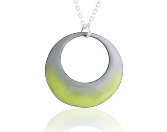 Green Mod Circle Necklace