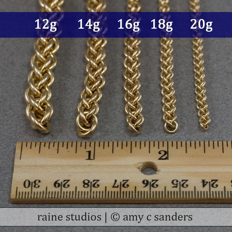 Spiral Gold Filled Chain Bracelet 12g Jens Pind Chainmaille Etsy