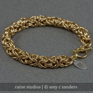 Herren GoldKette Armband 14g Byzantinische Kettemaille 14k gold filled Armband Bild 2