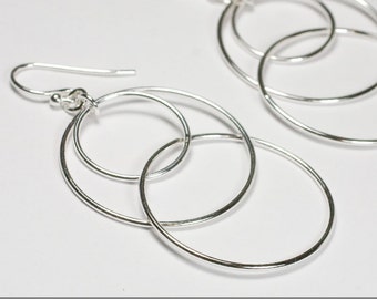 Small Orbital Hooptastic Hoop Sterling Silver Earrings