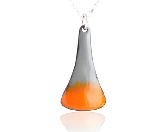 Splash Orange Enamel Necklace