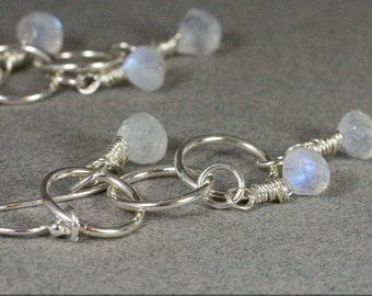 Fairy Glow Moonstone Sterling Silver Earrings