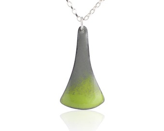 Splash Green Enamel Necklace