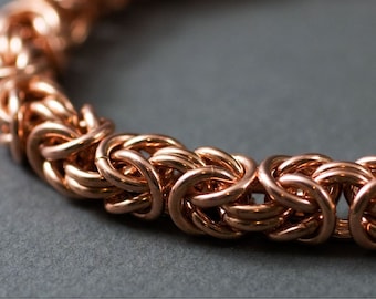Copper Chain Bracelet - 14g Byzantine Chain maille Bracelet