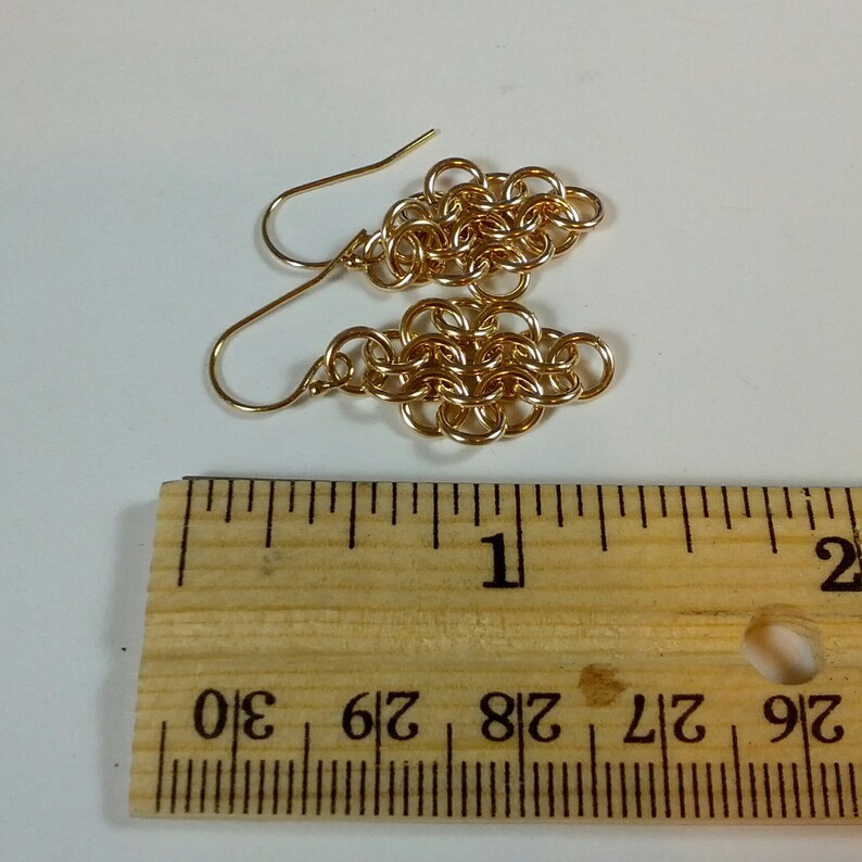 Dainty 14k Gold Filled Mesh Earrings size 4 image 3