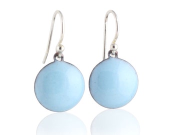 Blue Dot Enamel Earrings