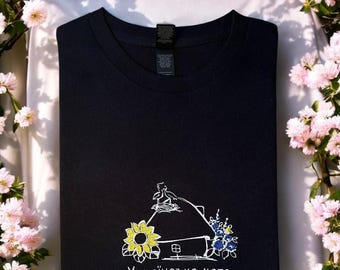 Camiseta bordada de algodón: «La casa ucraniana es cálida y acogedora»