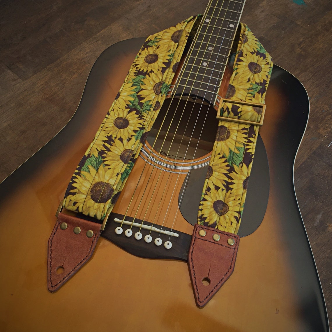 Sunflower Guitar Strap Flowers for Acoustic Electric and Etsy