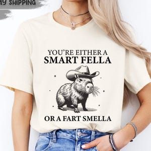 Retro Smart Fella Capybara 90s Shirt, Funny Capybara Vintage T-shirt, Vintage 90s Shirt, Washed Shirt, Vintage Distressed Shirt, Funny Gift