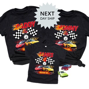 Birthday Boy Fire Race Wheel Custom Family Birthday Theme Shirts,  Kids Graphic Tee, Race Car Shirt for Boys, Racing Car Outfits