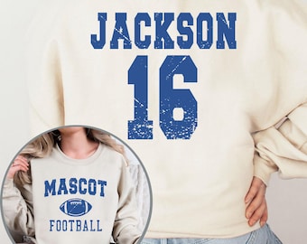 Custom Football Mom Shirt, Personalized Football Shirt, Game Day Football Shirts, Jersey Number Football Sweatshirt, Football Unisex Hoodie
