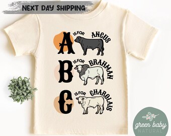 Cow Breeds Toddler Shirt, Angus Brahman Charolais Rodeo Tee