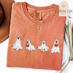Cute Ghost Dog Halloween T-Shirt, Spooky Season Comfort Colors®