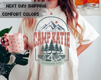 Vintage Camp Bachelorette Shirt, Custom Camping Bachelorette Party Shirts, Mountain Bride Tee, Retro Lake Themed Bridal Party Gifts