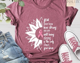 Breast Cancer Awareness Shirt, Sunflower Ribbon, Cancer Support Tee