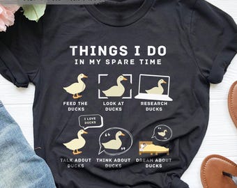 Funny Duck Lover T-Shirt, Spare Time Ducks Design
