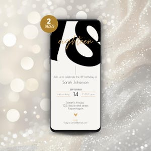 18th Birthday Invitation Template, Digital Eighteen Birthday Party Invite, 18th Birthday Invite, Electronic 18th Bday Evite Man and Woman