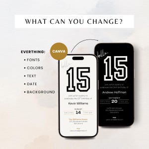 Elegant 15th birthday invitation template for boys with a clean, modern layout. Perfect for a digital birthday invite, party invitation, or birthday announcement. Ideal for anyone turning fifteen and planning a stylish celebration.