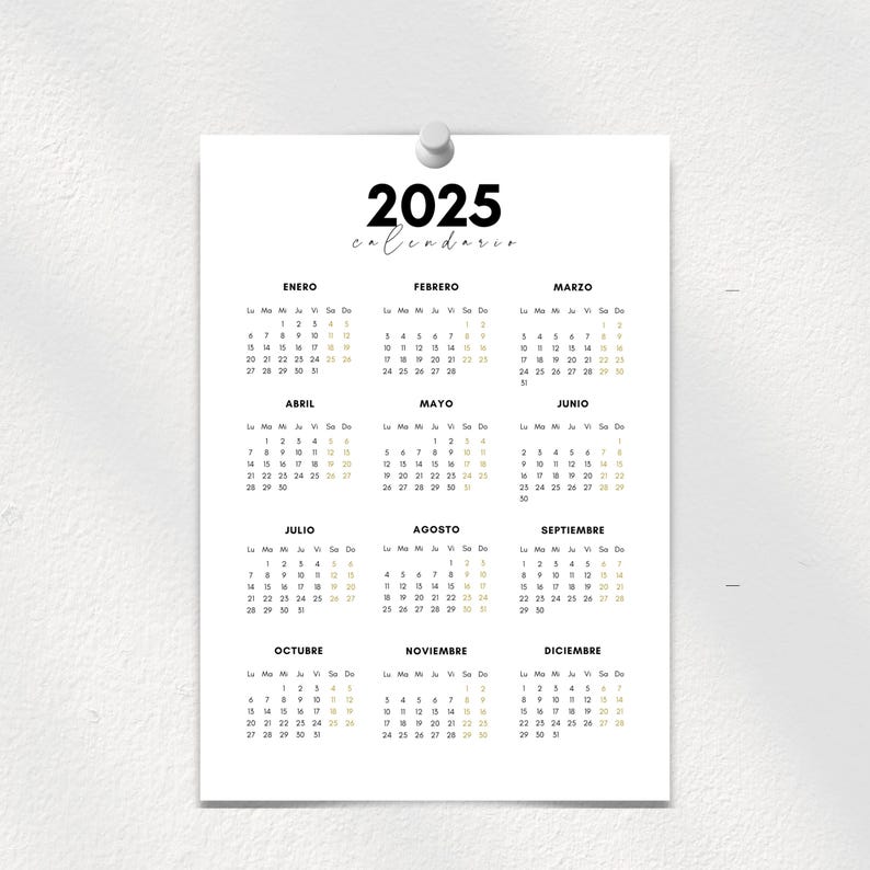 Calendario 2025 Español Calendario 2025 Para Imprimir Calendario ...