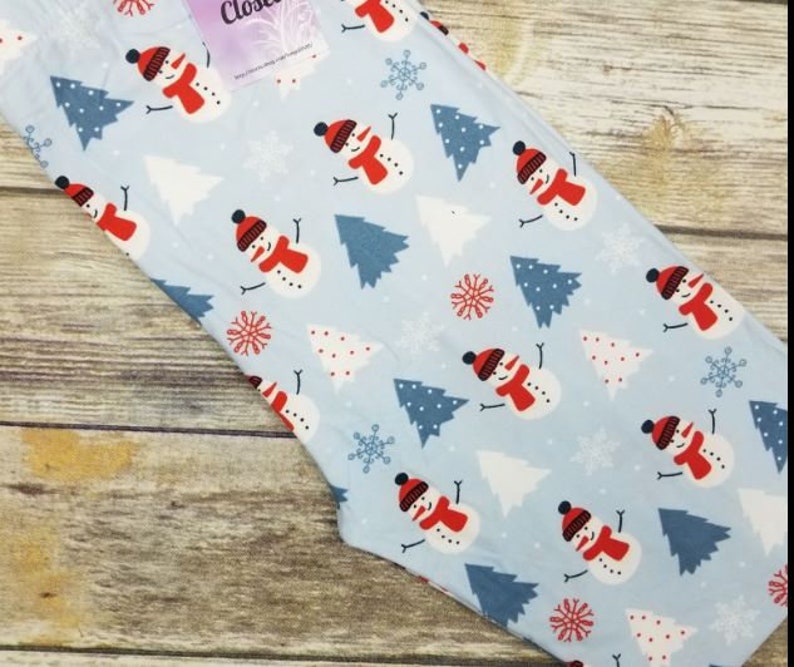 Plus Size 12-20 Snowman Holiday Christmas Tree Womens Leggings