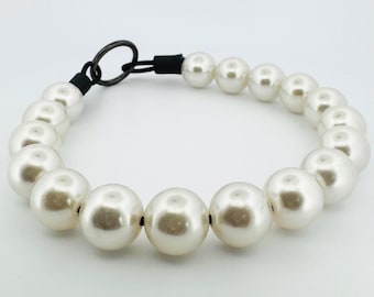 Beaded Dog Collar Slip-on Ivory Pearls Timeless Collection | Dainty Days