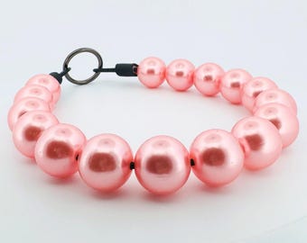 Beaded Dog Collar Slip-on Pink Pearls Timeless Collection | Dainty Days